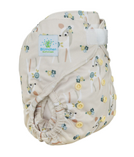 Lade das Bild in den Galerie-Viewer, Bluemchen_ueberhosen_onesize_Klett_Snap_stoffwindel_suesses_Bambi