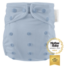 Lade das Bild in den Galerie-Viewer, Stoffwindeln Modern Cloth Nappies AIO / Pocket One Size DarlingBuds hellblau
