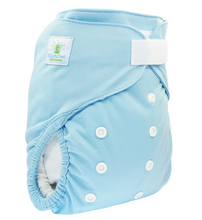 Lade das Bild in den Galerie-Viewer, bluemchen_ueberhose_oneSize_stoffwindel_ohneGehfalte_blau_einfaches Beinbündchen_natuerlichkindsein_niederurnen