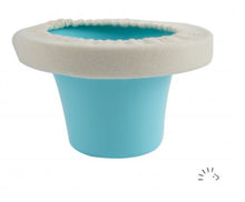 Lade das Bild in den Galerie-Viewer, Toepfchenueberzug Wolle blau popolini abhalten weiss