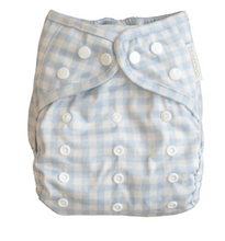 Lade das Bild in den Galerie-Viewer, Modern_cloth_nappies_Ueberhosen_kariert_blau_one_Size_stoffwindel_nässeschutz
