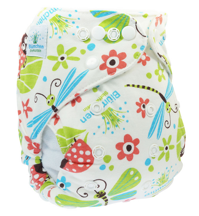 Blümchen, Höschenwindel, Baumwolle, Klett oder Snap, Nacht, Newborn, One Size, Glarus Nord, Niederurnen, Natürlich Kind sein, Fränzi Kistler, Stoffwindeln